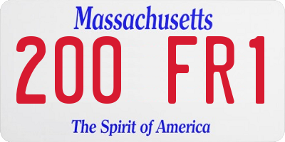 MA license plate 200FR1