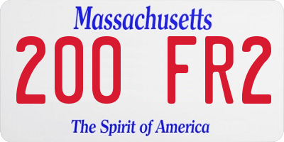 MA license plate 200FR2