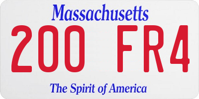 MA license plate 200FR4