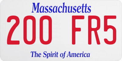 MA license plate 200FR5