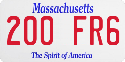 MA license plate 200FR6