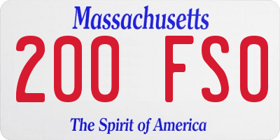 MA license plate 200FS0
