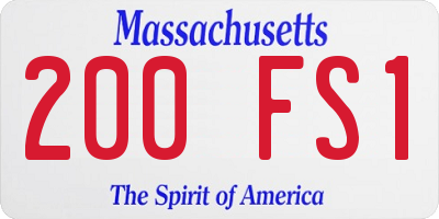 MA license plate 200FS1