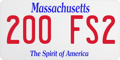 MA license plate 200FS2