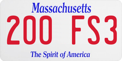 MA license plate 200FS3