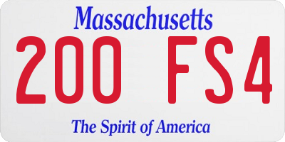 MA license plate 200FS4