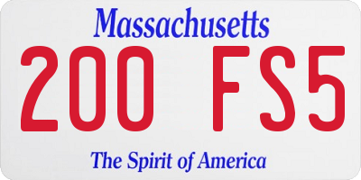 MA license plate 200FS5