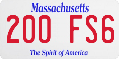 MA license plate 200FS6