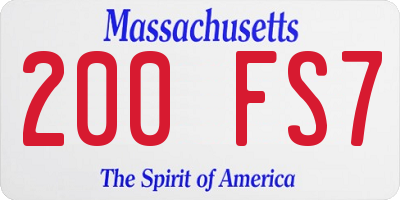 MA license plate 200FS7