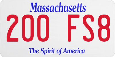 MA license plate 200FS8