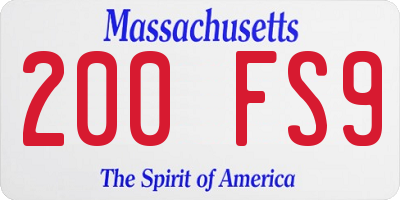 MA license plate 200FS9