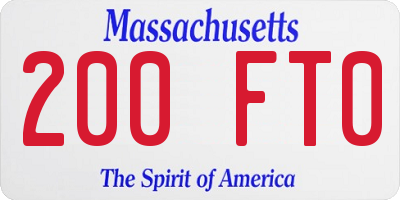 MA license plate 200FT0
