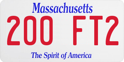 MA license plate 200FT2