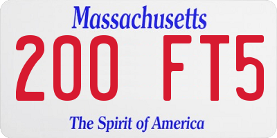 MA license plate 200FT5
