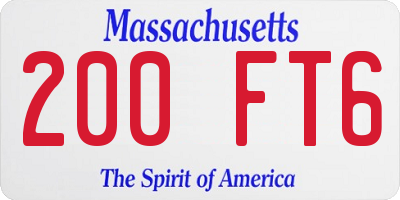MA license plate 200FT6
