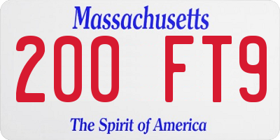 MA license plate 200FT9