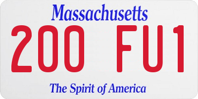 MA license plate 200FU1