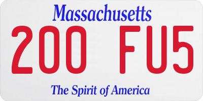 MA license plate 200FU5