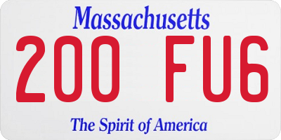 MA license plate 200FU6