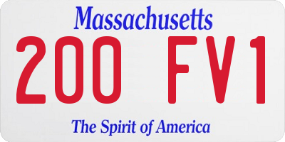 MA license plate 200FV1