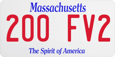 MA license plate 200FV2