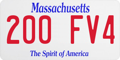 MA license plate 200FV4