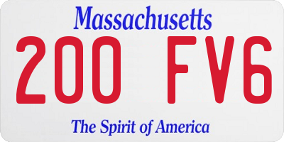 MA license plate 200FV6