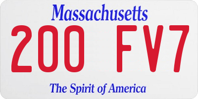 MA license plate 200FV7