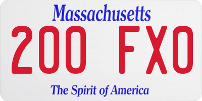MA license plate 200FX0