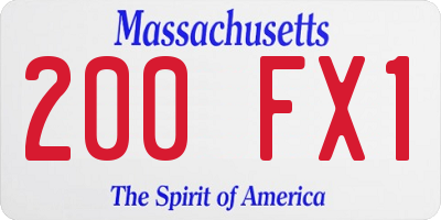 MA license plate 200FX1