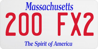 MA license plate 200FX2