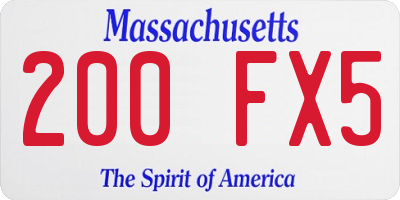 MA license plate 200FX5