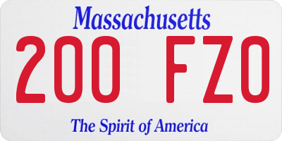 MA license plate 200FZ0