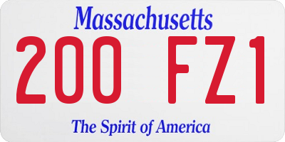 MA license plate 200FZ1