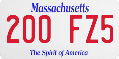 MA license plate 200FZ5
