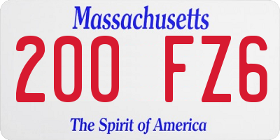MA license plate 200FZ6