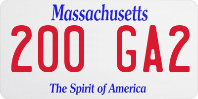 MA license plate 200GA2