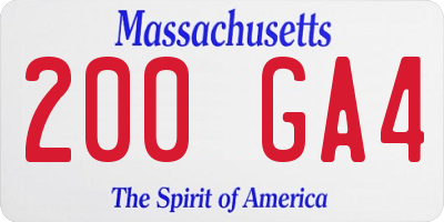 MA license plate 200GA4