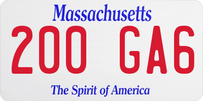 MA license plate 200GA6