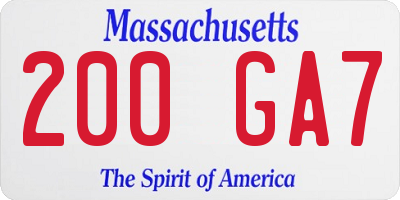 MA license plate 200GA7