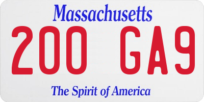 MA license plate 200GA9