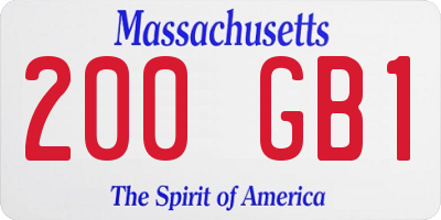 MA license plate 200GB1