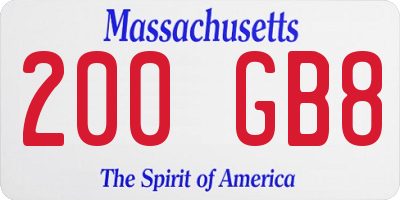 MA license plate 200GB8