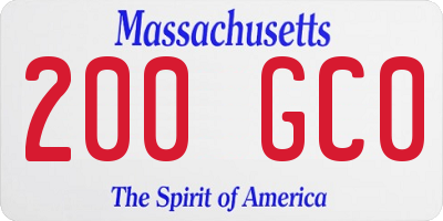 MA license plate 200GC0