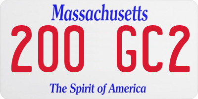 MA license plate 200GC2