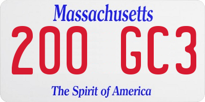 MA license plate 200GC3
