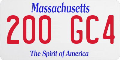 MA license plate 200GC4