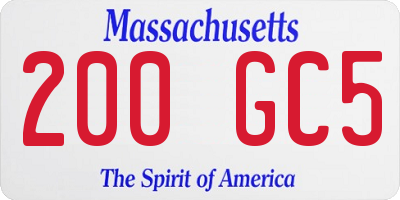 MA license plate 200GC5