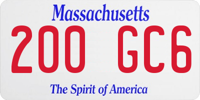 MA license plate 200GC6