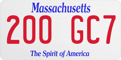 MA license plate 200GC7